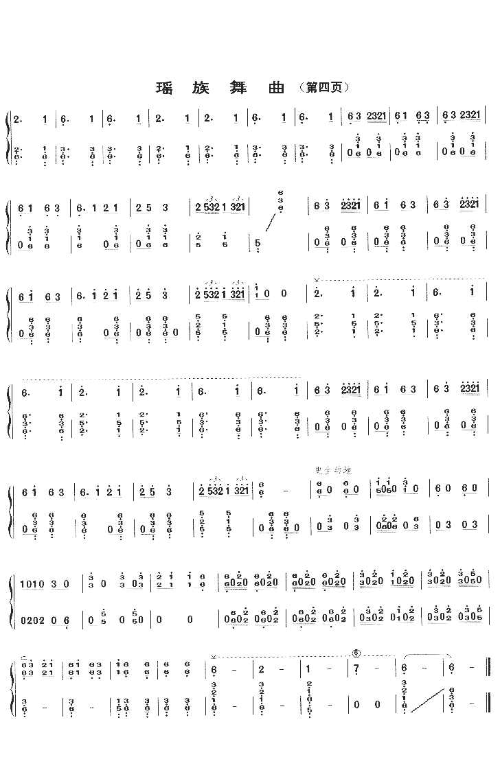 瑶族舞曲曲谱古筝图片分享下载